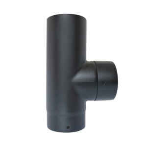 90° Tee Piece With Cap 4" (100mm) - Matt Black