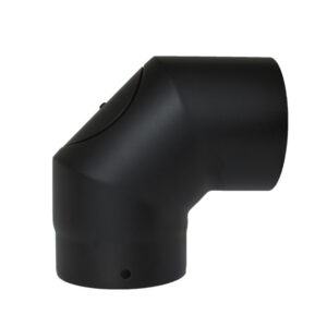 90° Elbow With Door 4" (100mm) - Gloss Black