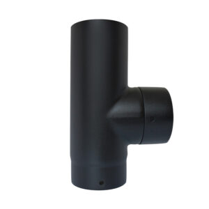 90° Tee Piece With Cap 4" (100mm) - Gloss Black