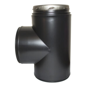 Tee 90° Inc Locking Band Sflue Black - 5" (125mm)
