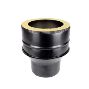 Adapter From Single Wall To Twin Wall Pipe - 6" (150mm) - Black