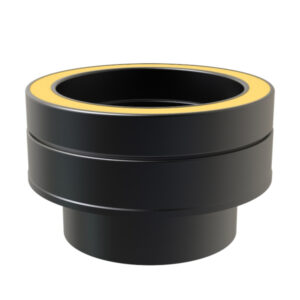 KW Pro Flat Adapter From Single Wall To Twin Wall - 4" (100mm) - Black