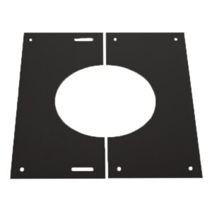 Finishing Plate 30-45° For Twin Wall Flue Pipe - 6" (150mm) - Black