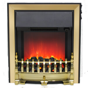 Be Modern Fazer Inset LED Electric Fire With Coal Effect - Brass